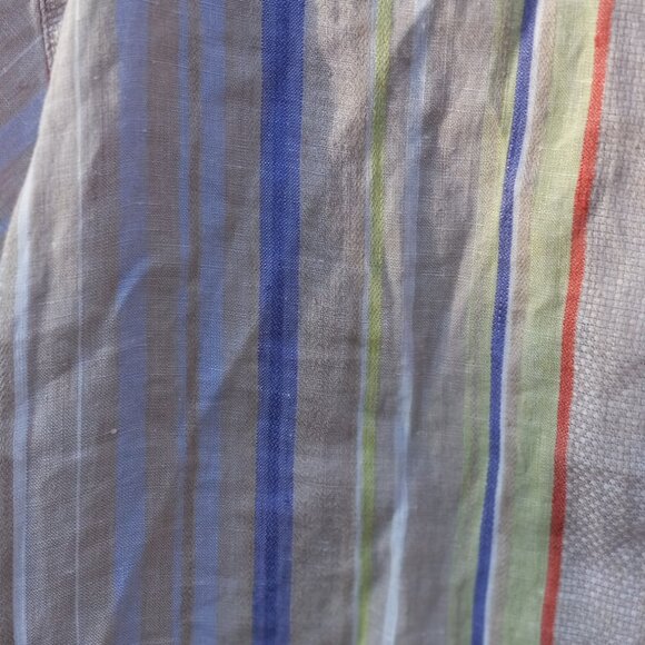 Tommy Bahama 100% Linen Shirt Short Sleeved Silk Striped Large (L) - Picture 4 of 16